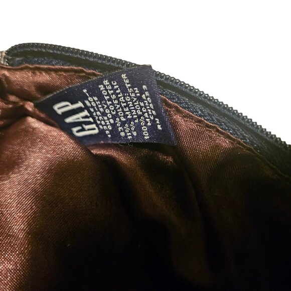 Vintage GAP Denim and Gold Metallic Wristlet - Soft with silky lining - EUC - Picture 4 of 4